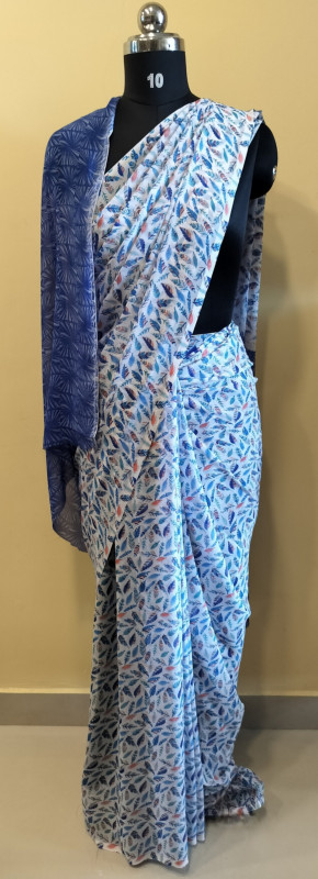 Latest  Georgette saree,/Georgette saree in Super    Fine 56*678Fabric Quality With Attached Blouse Piece for Woman